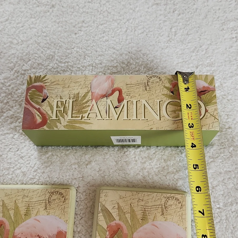FLAMINGO tea light holder and wall  hangers. Pink green and cream.  So pretty!